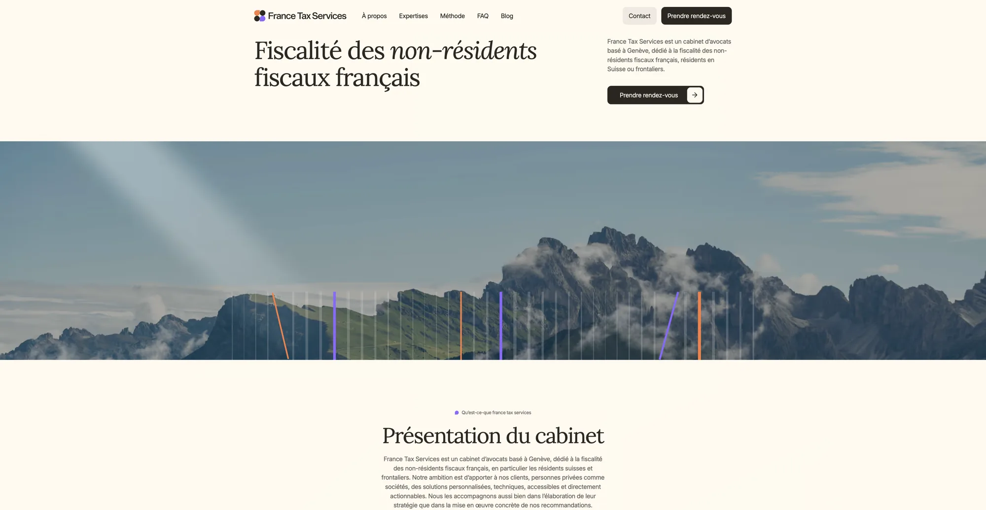France Tax Services : page d'accueil du site livré